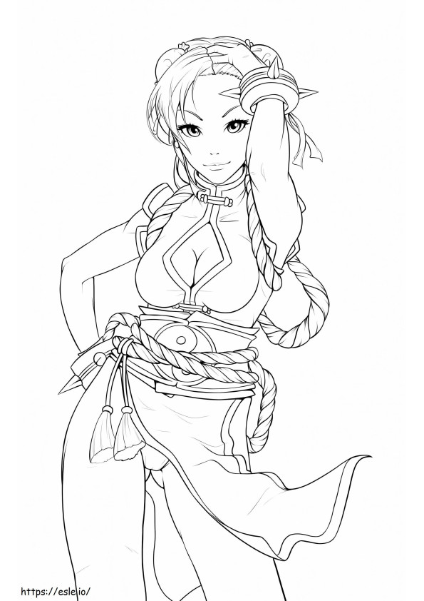 Chun Li From Street Fighter 1 coloring page