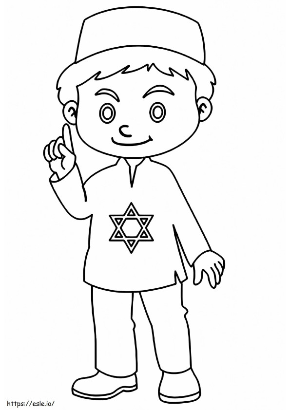 Israëlische jongen kleurplaat