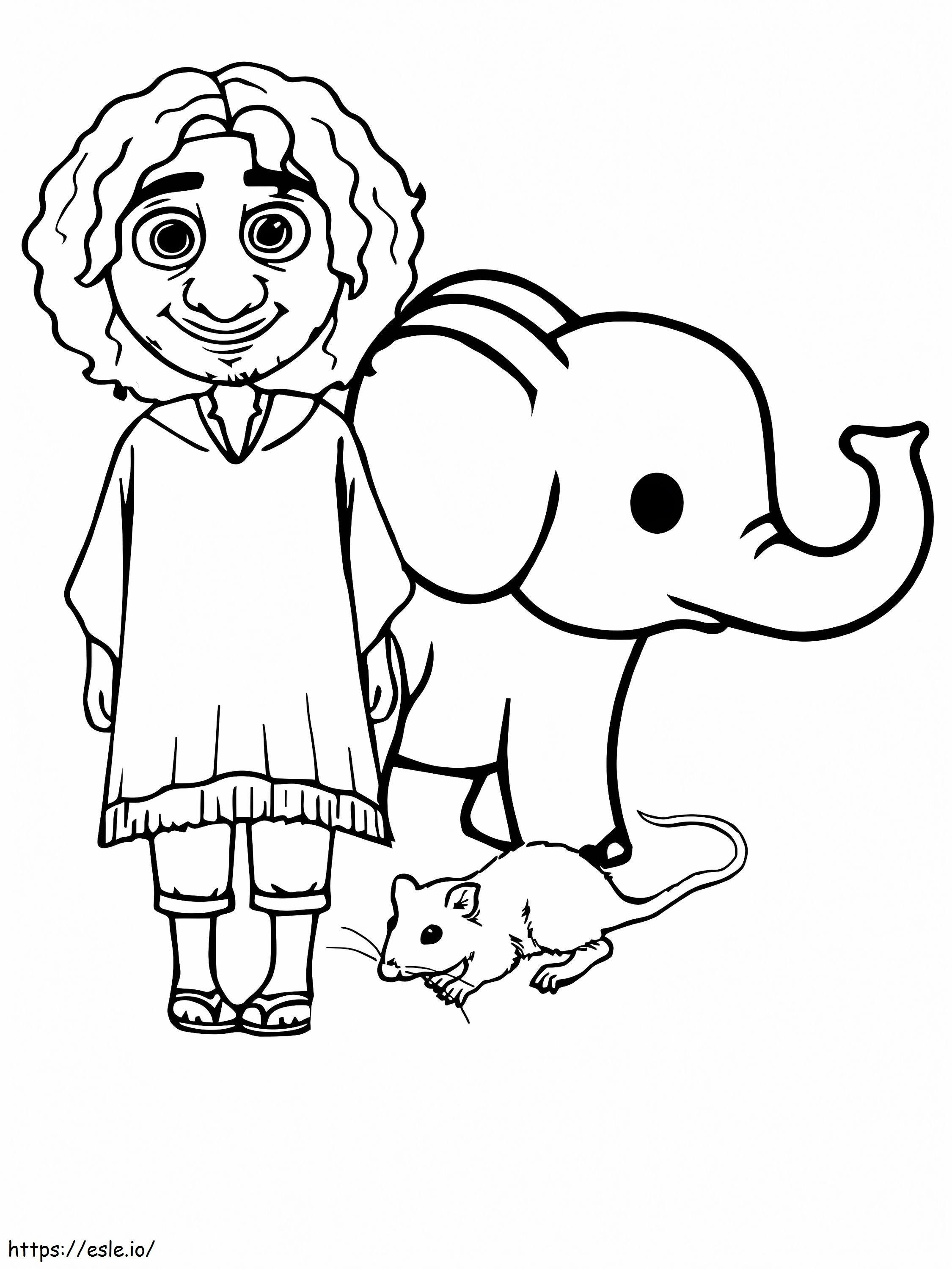 Rat And Elephant Bruno Charm coloring page