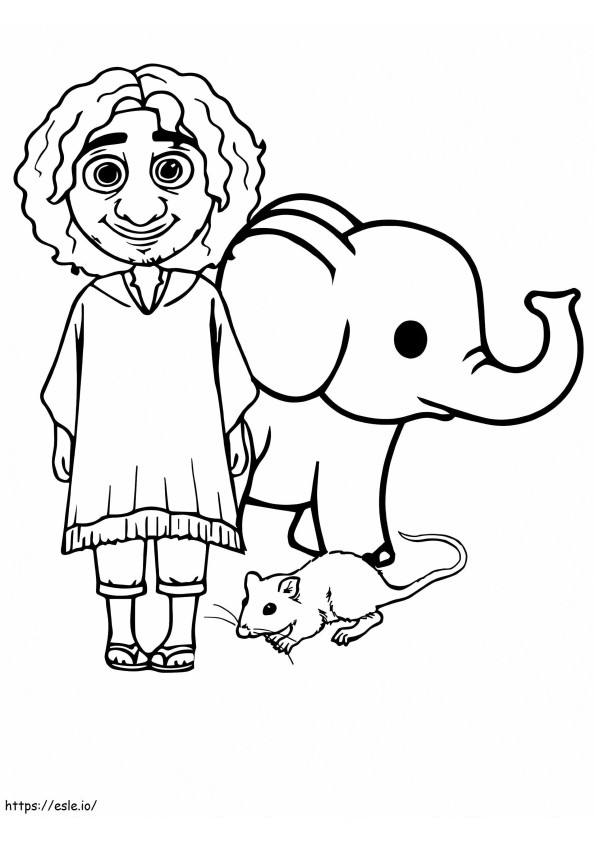 Rat And Elephant Bruno Charm coloring page