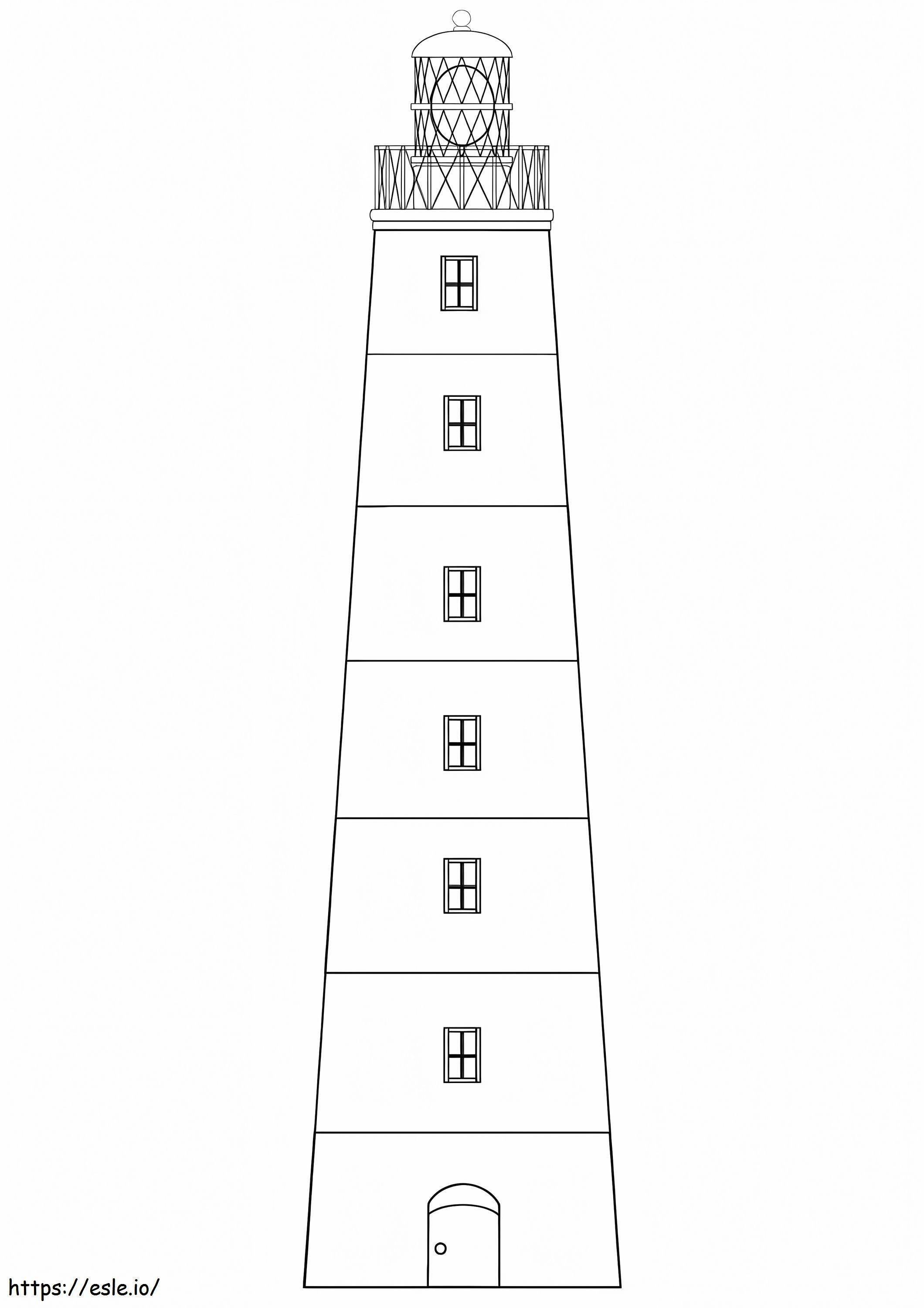 シンプルな灯台 3 ぬりえ - 塗り絵