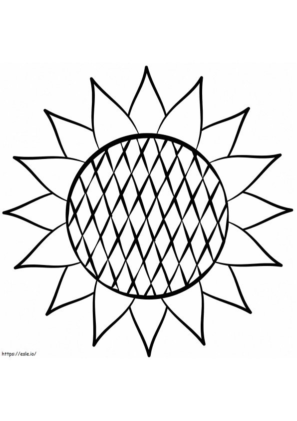 Easy Sunflower coloring page
