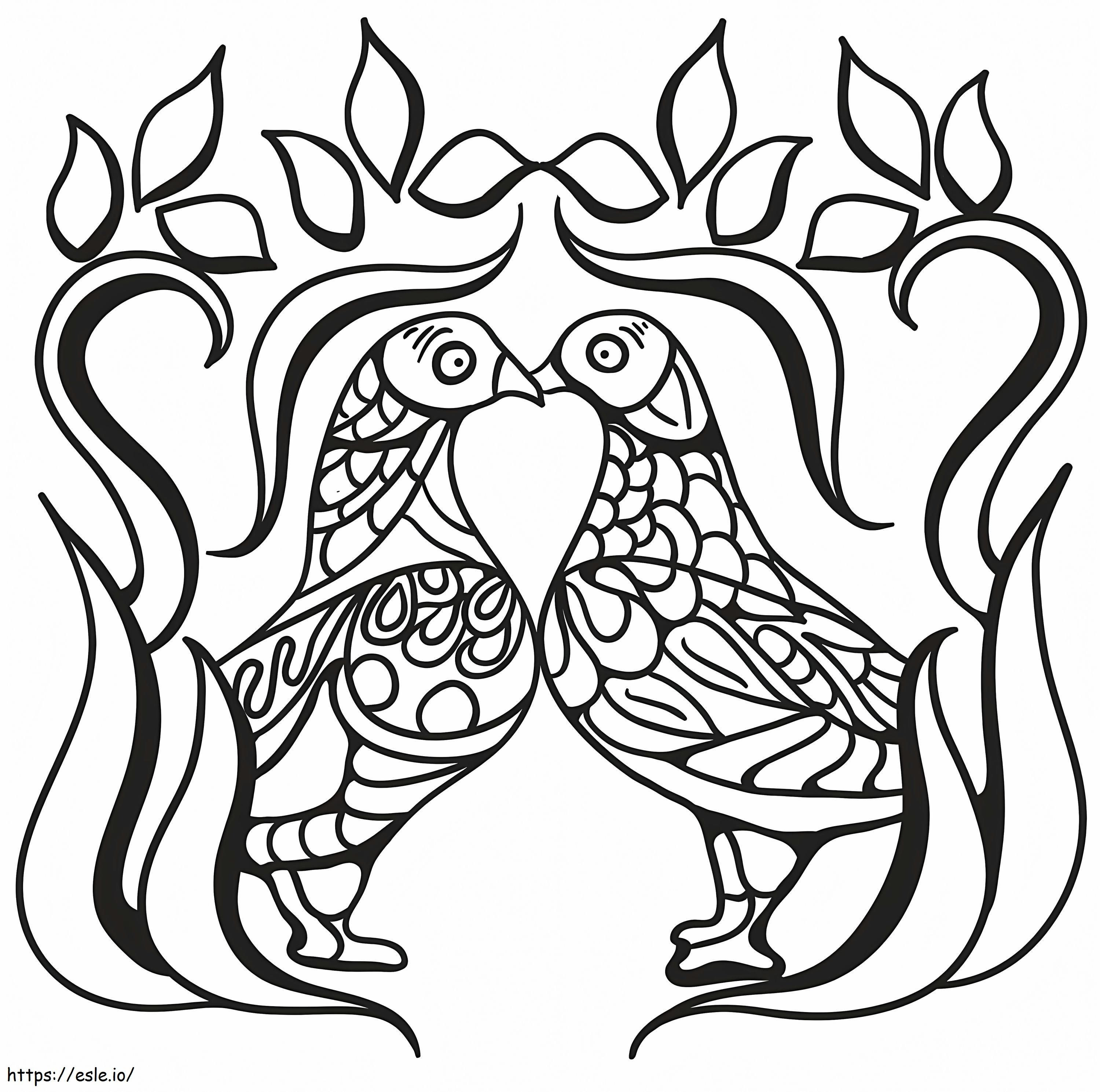 Dove Couple coloring page