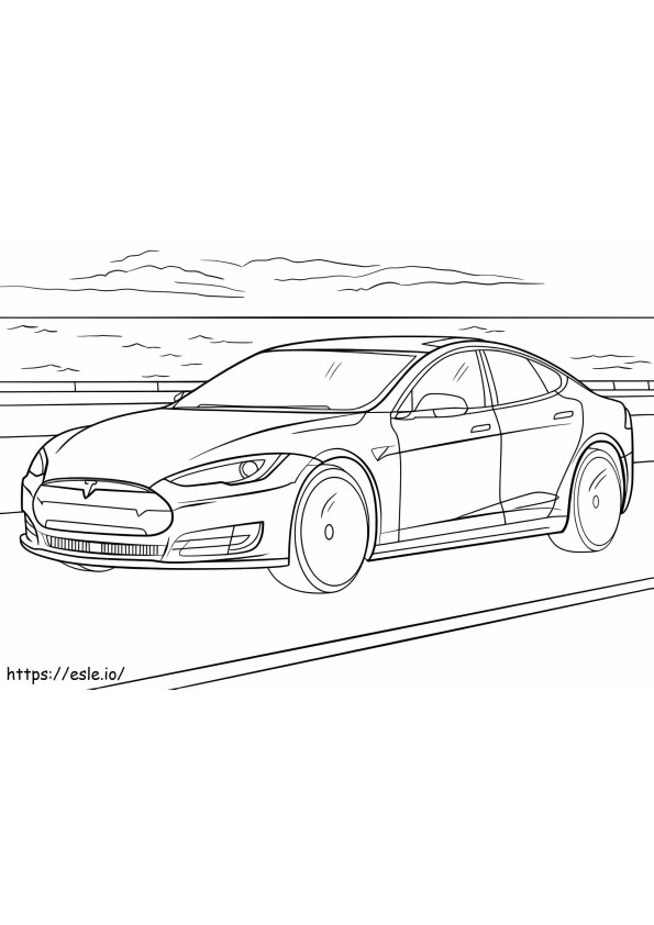 Coloriage  Tesla Modèle S à imprimer dessin