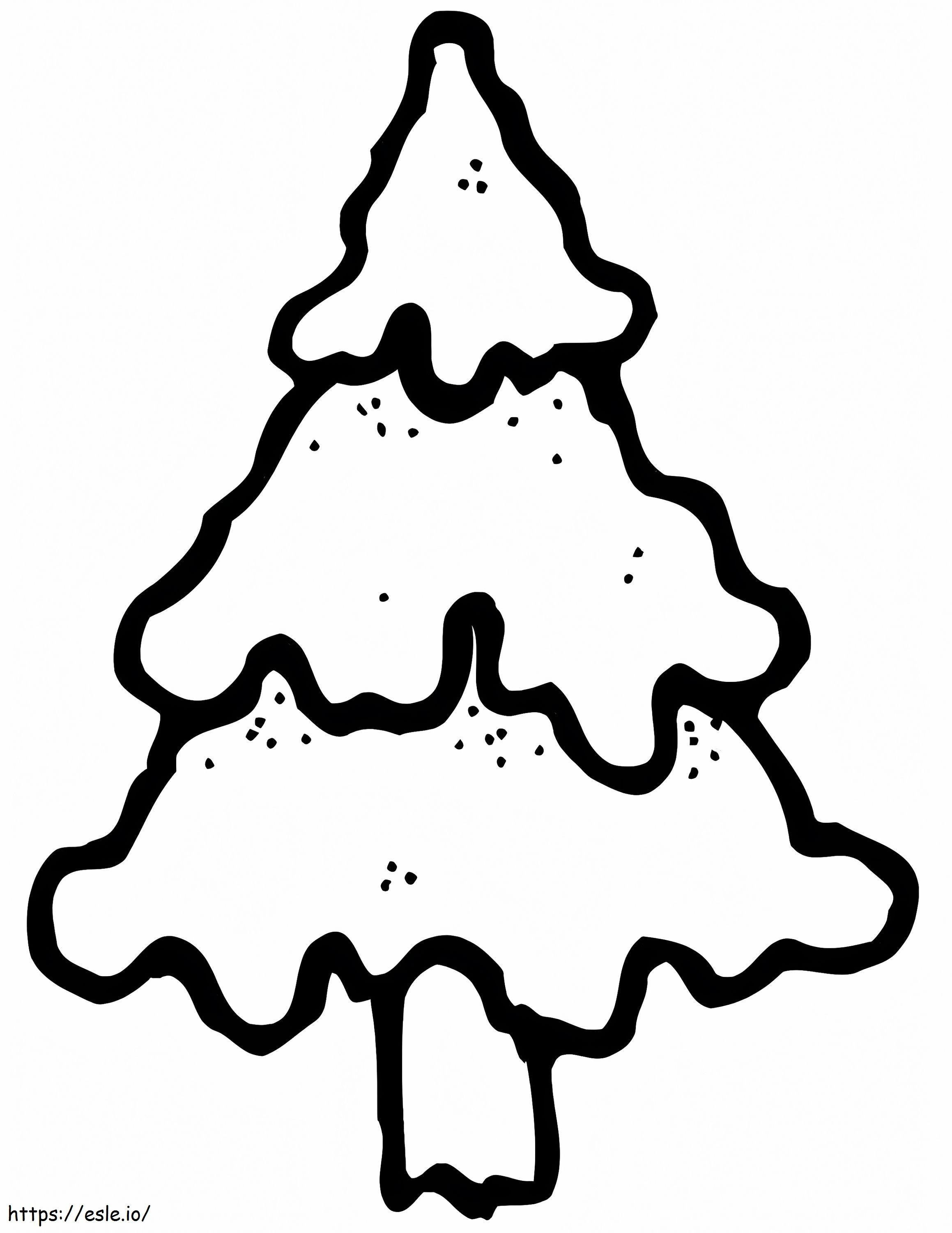 シンプルなクリスマスツリー 1 ぬりえ - 塗り絵