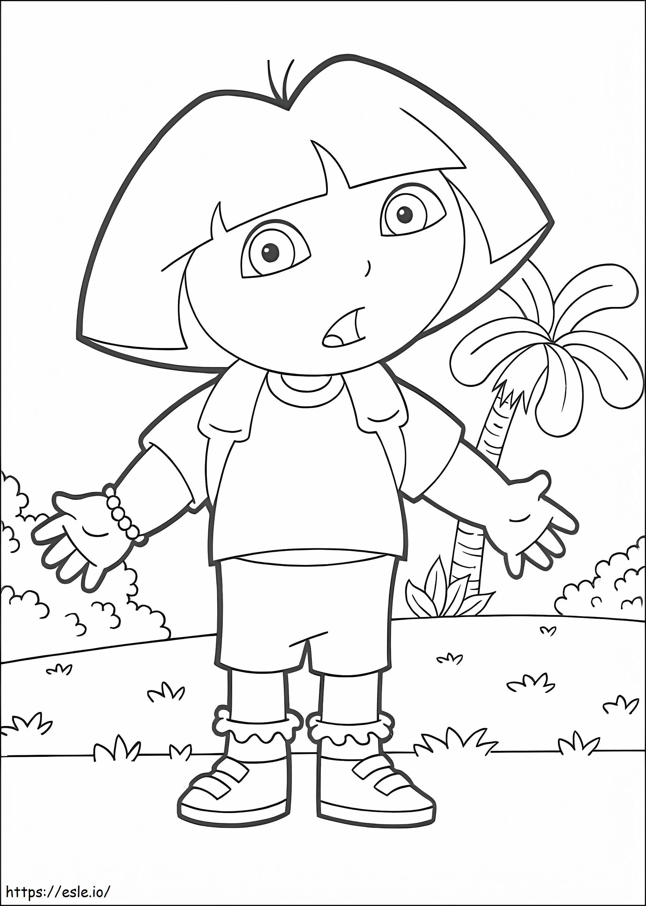 Coloriage Dora confuse à imprimer dessin