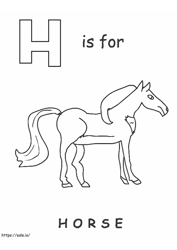 H Untuk Kuda Gambar Mewarnai