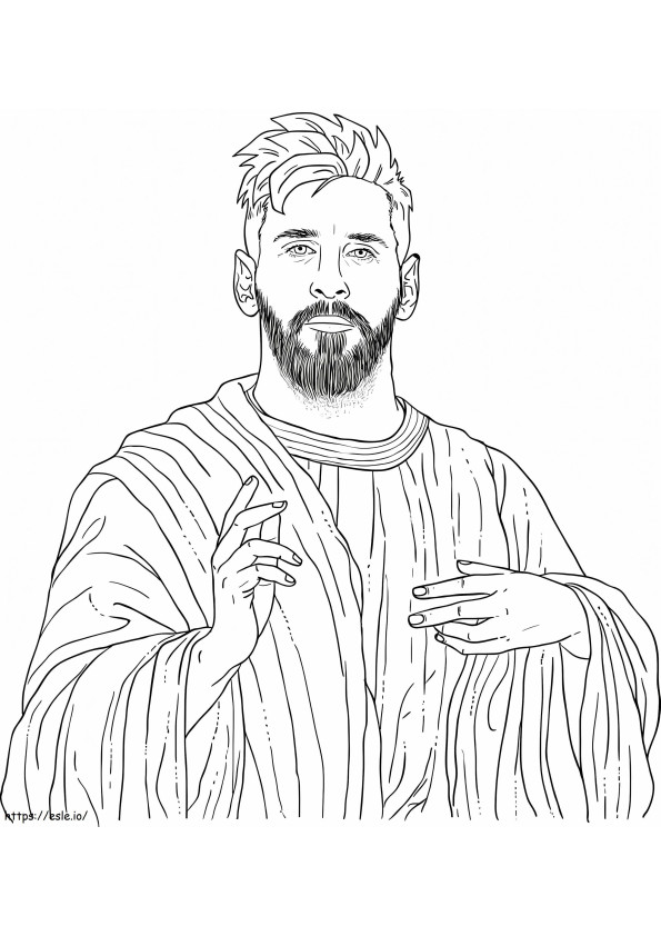 Coloriage Dieu Messi à imprimer dessin