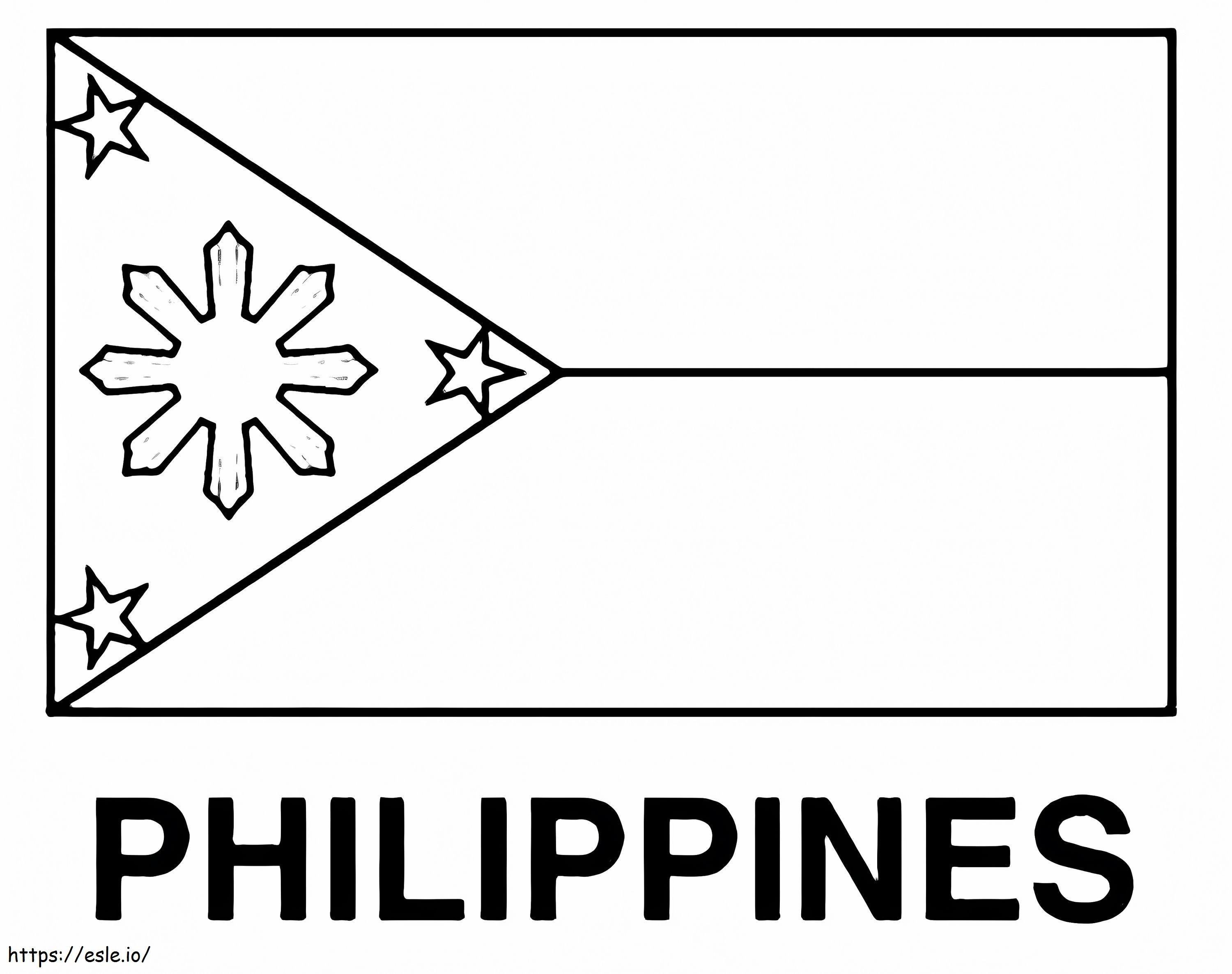 Bandeira 3 das Filipinas para colorir