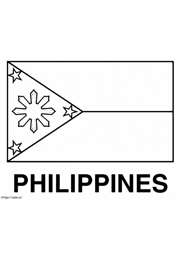 Coloriage Drapeau philippin 3 à imprimer dessin