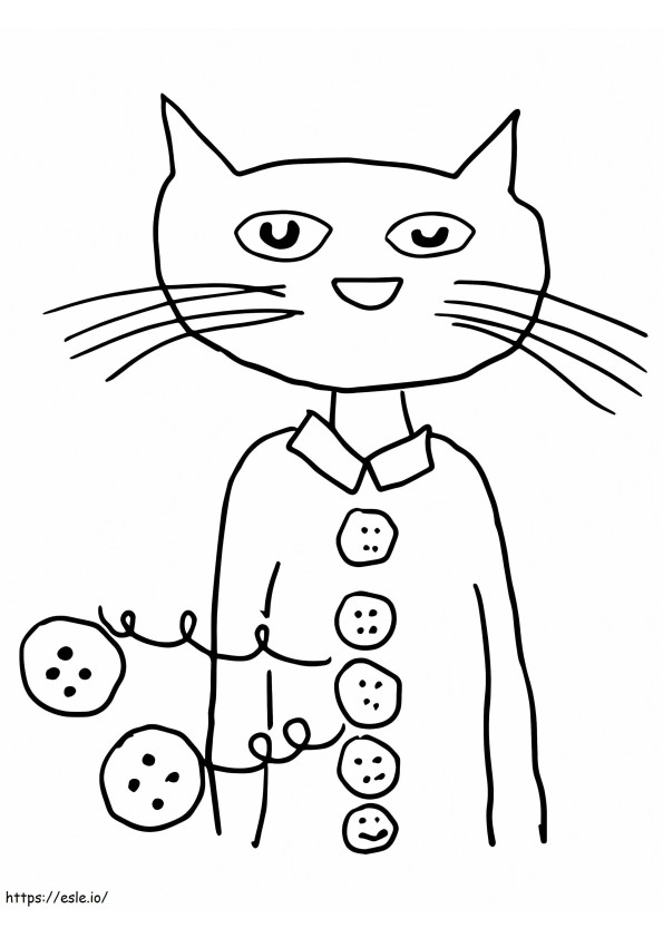 Botões Groovy Pete, o Gato para colorir