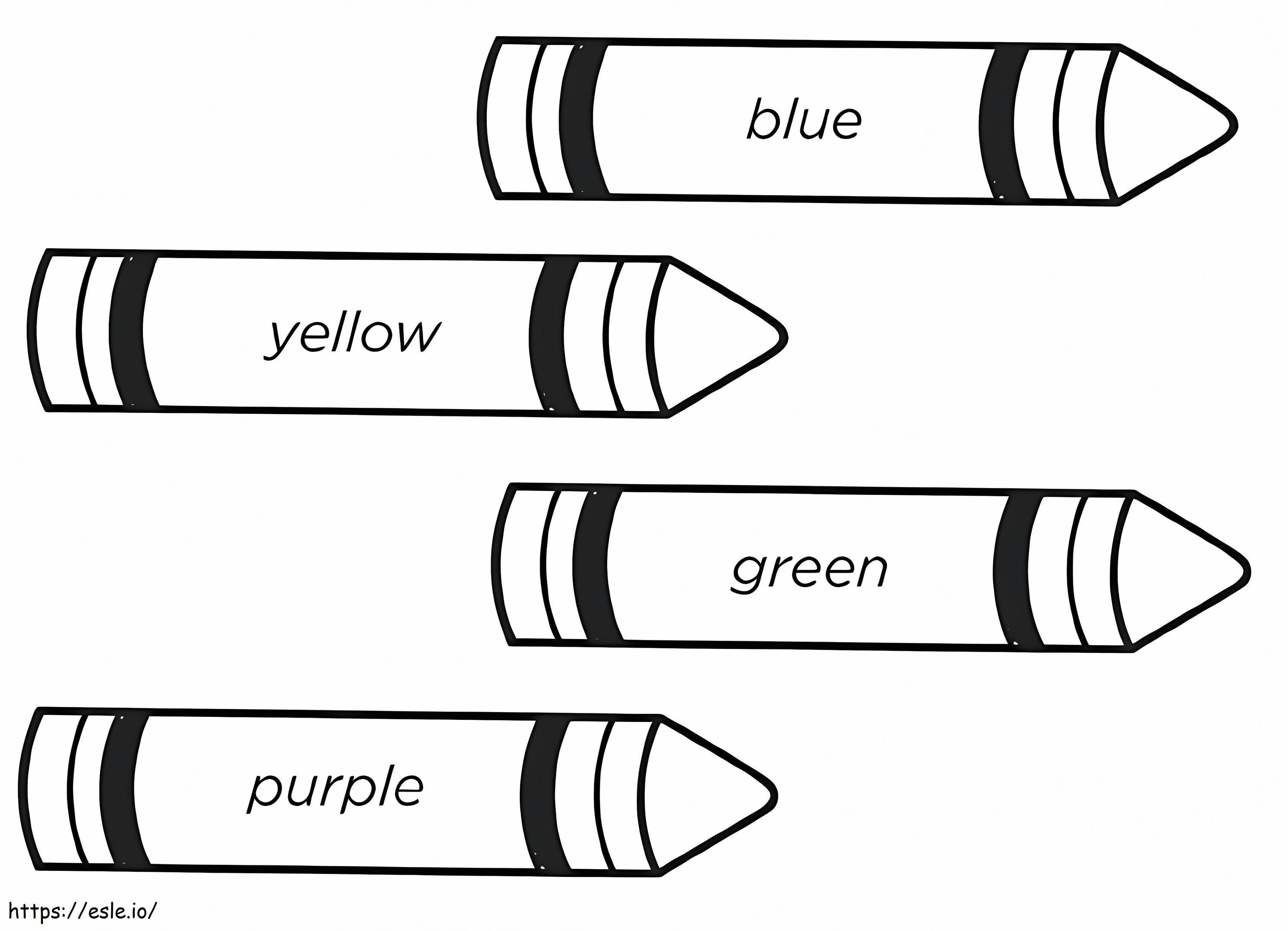 Patru creioane colorate de colorat