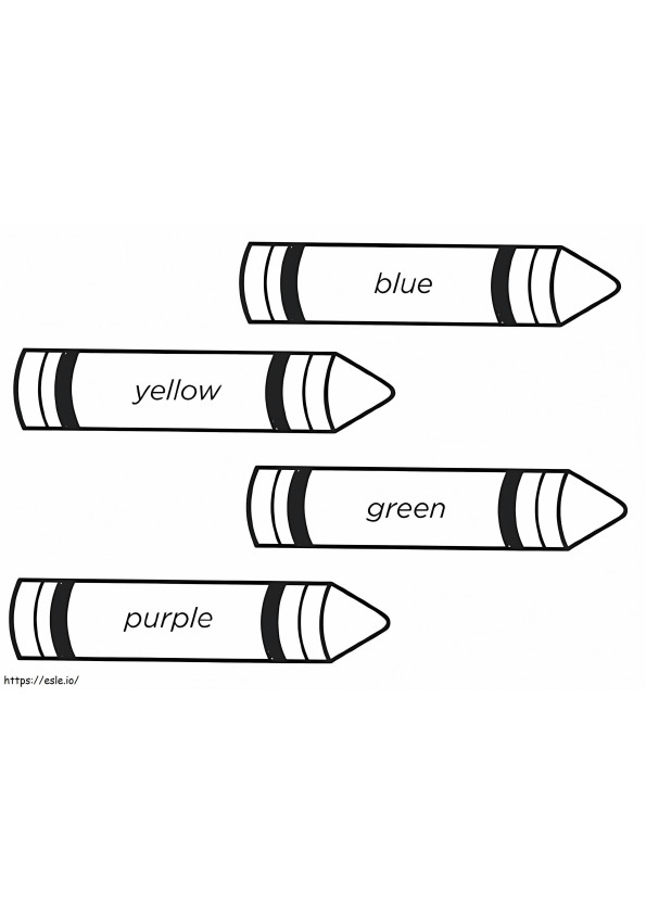 Four Crayons coloring page