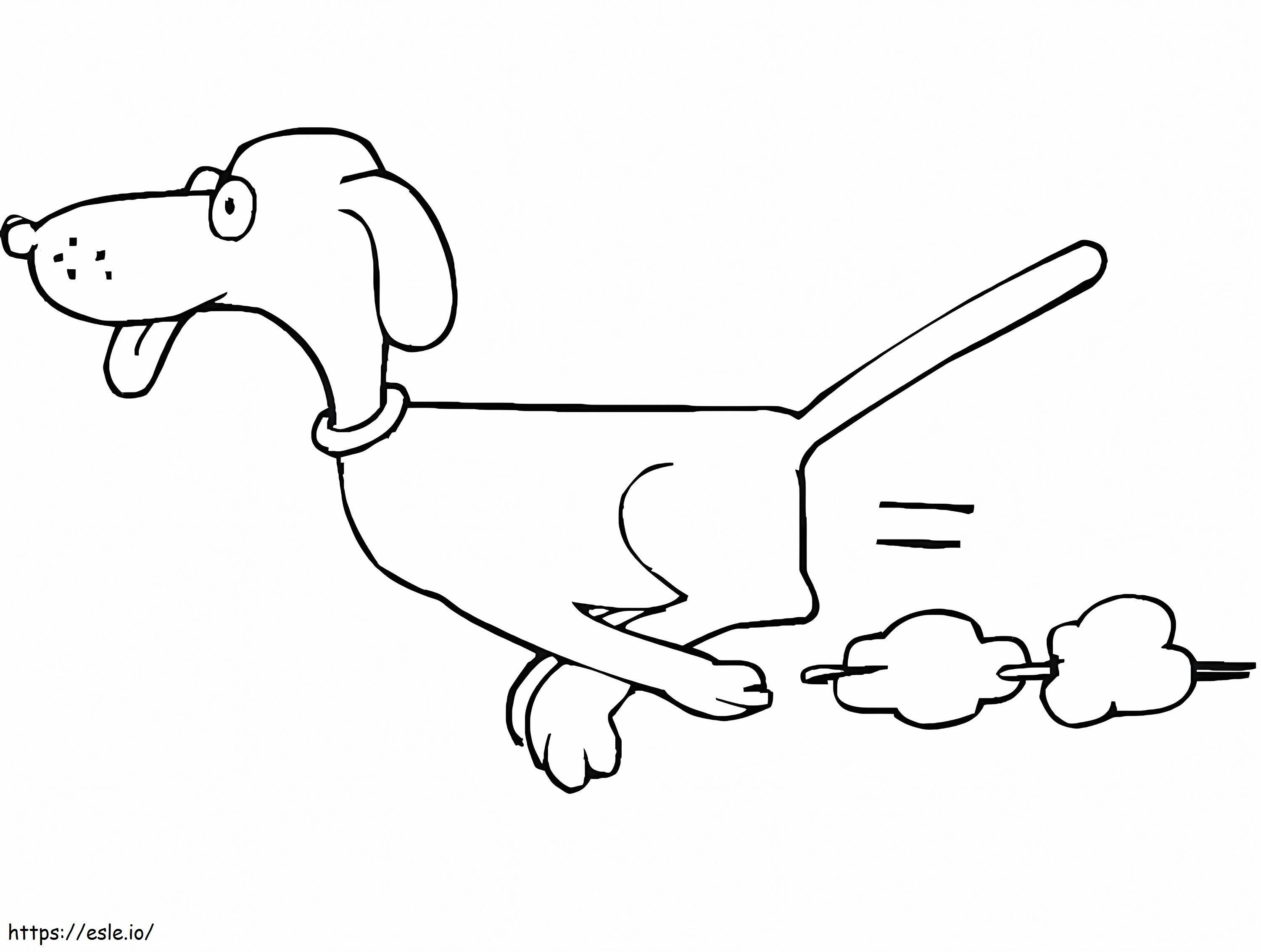 Dog Running Very Fast coloring page