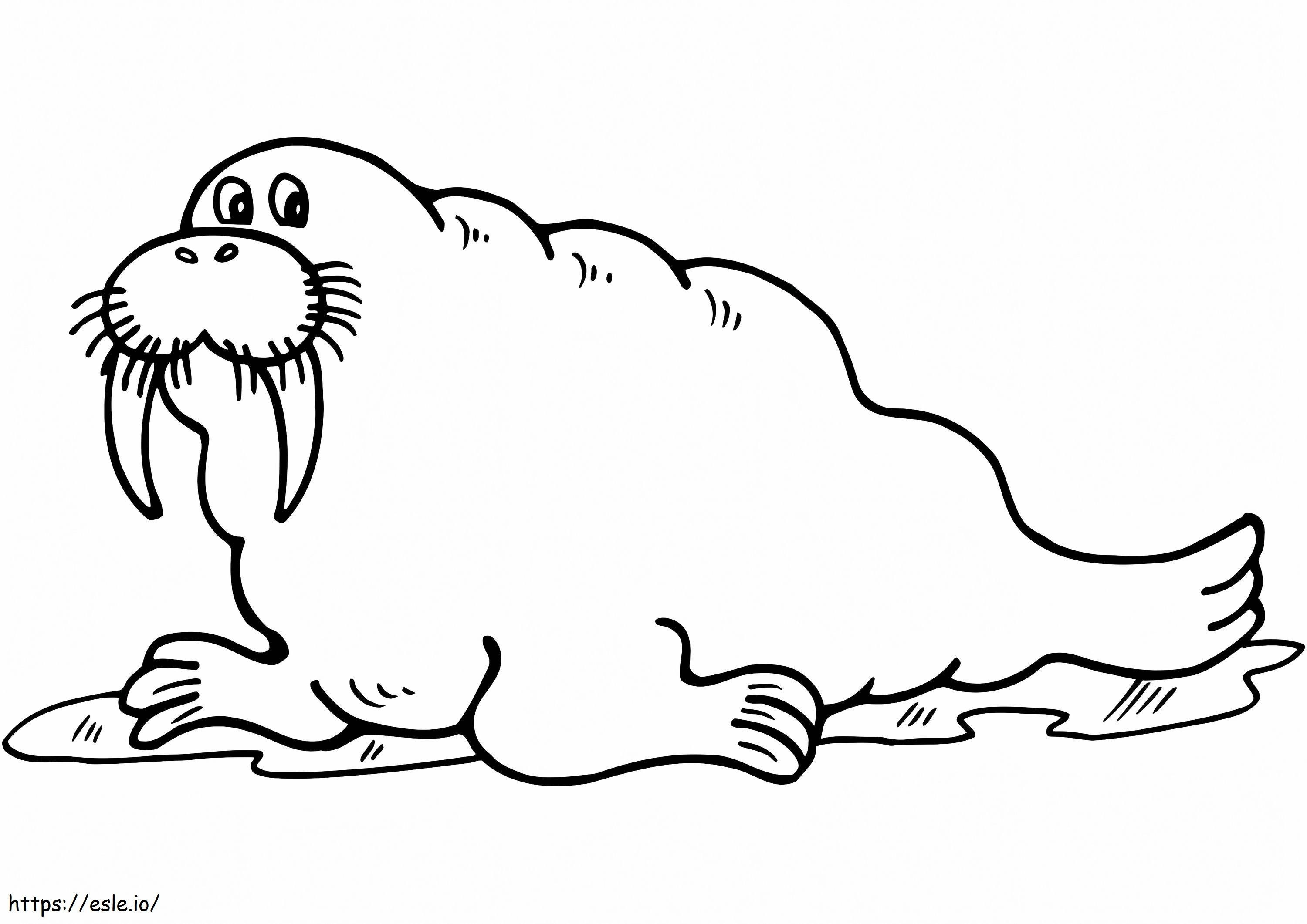 Cartoon Walrus coloring page