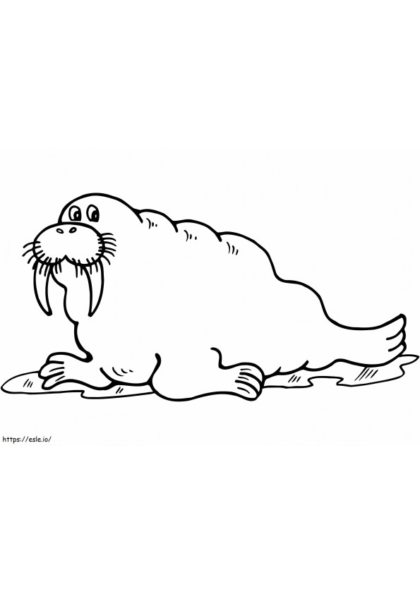 Cartoon Walrus kleurplaat kleurplaat