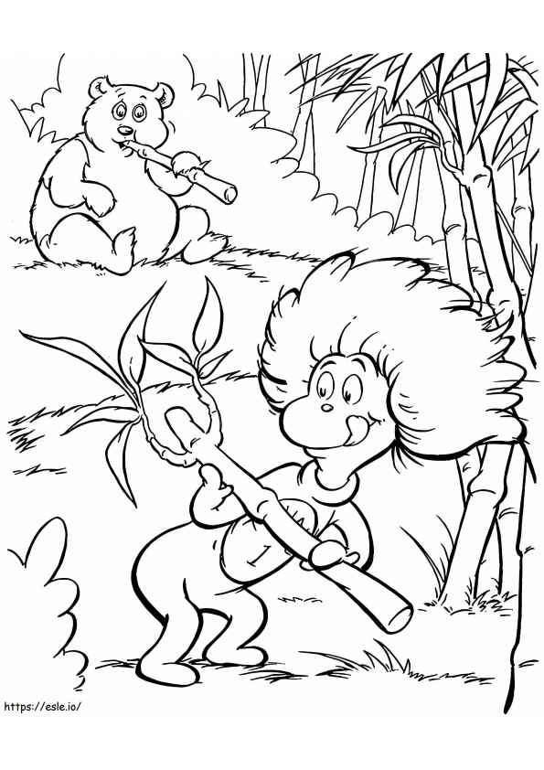 Thing_One_And_Panda_Bear A4 coloring page