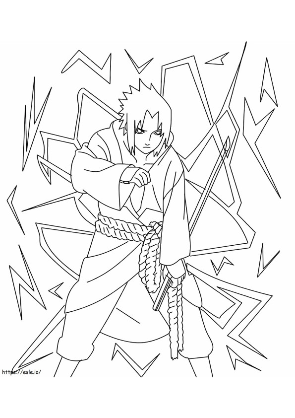Uchiha Sasuke Poder coloring page