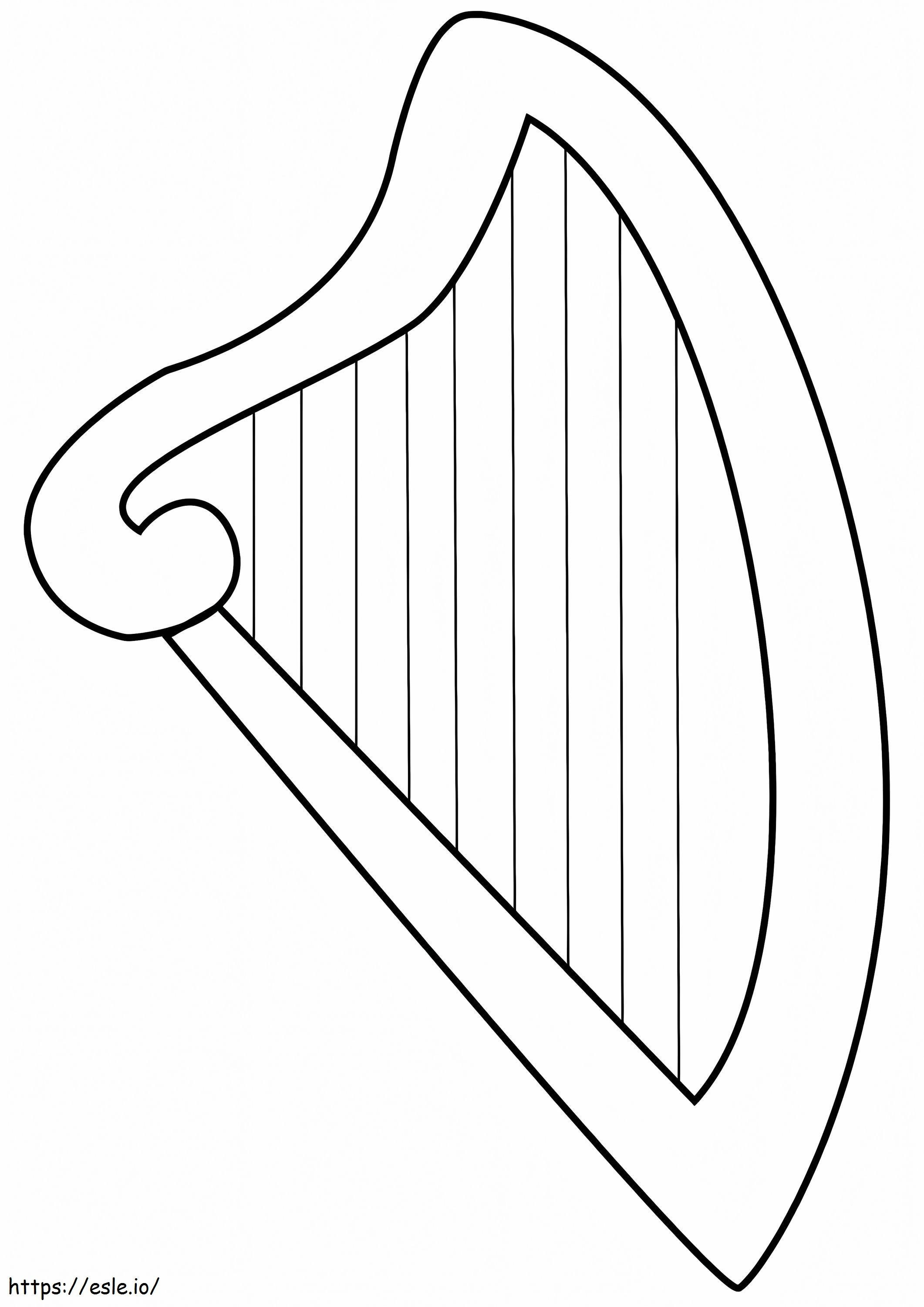 Eenvoudige Harp 2 kleurplaat kleurplaat