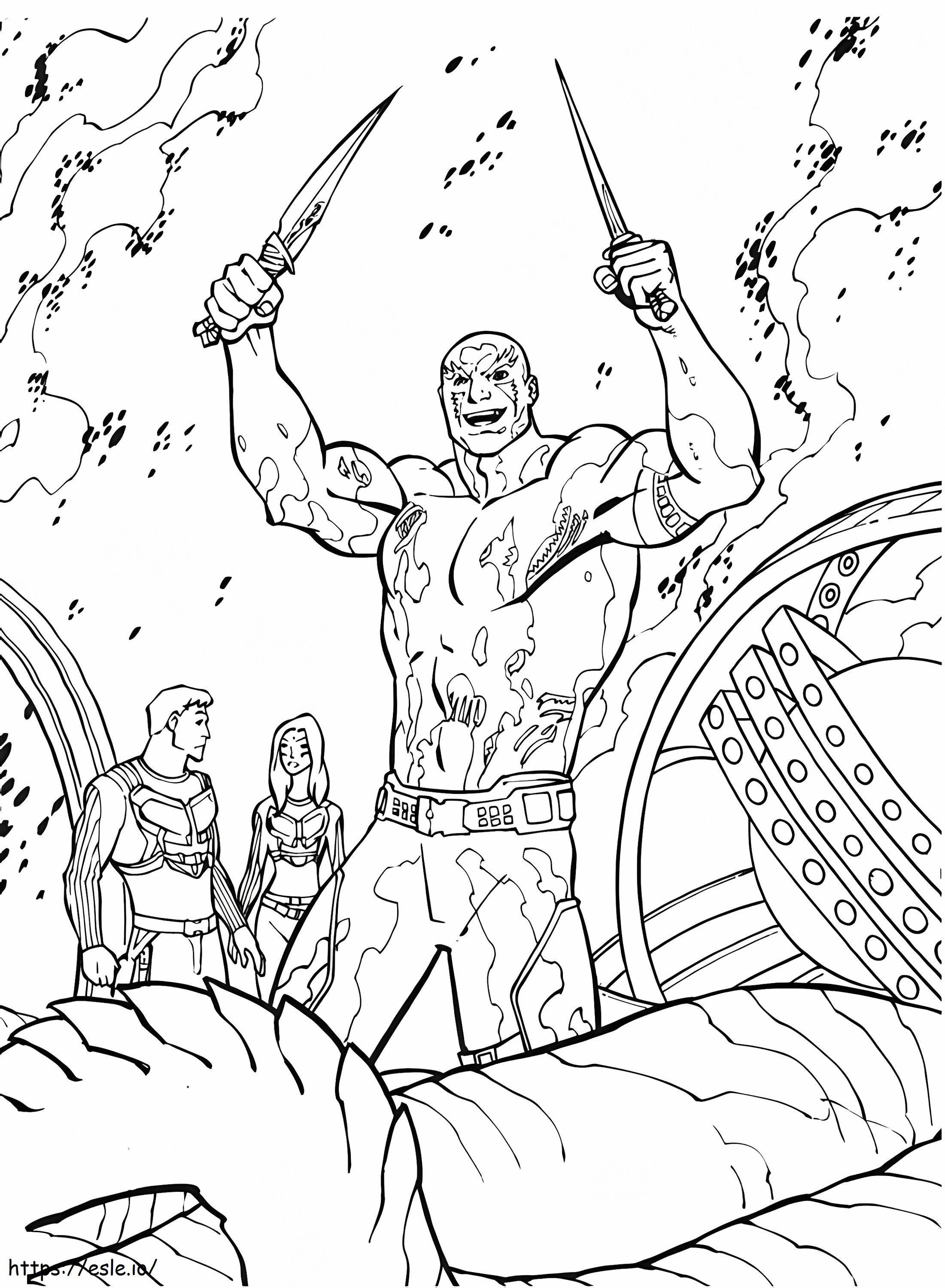 Happy Drax A4 coloring page