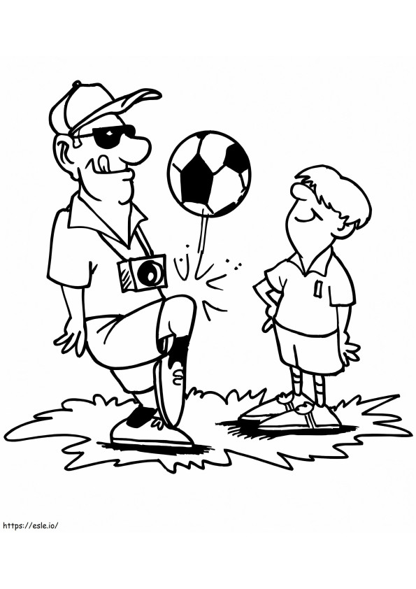  Papa jouant au football