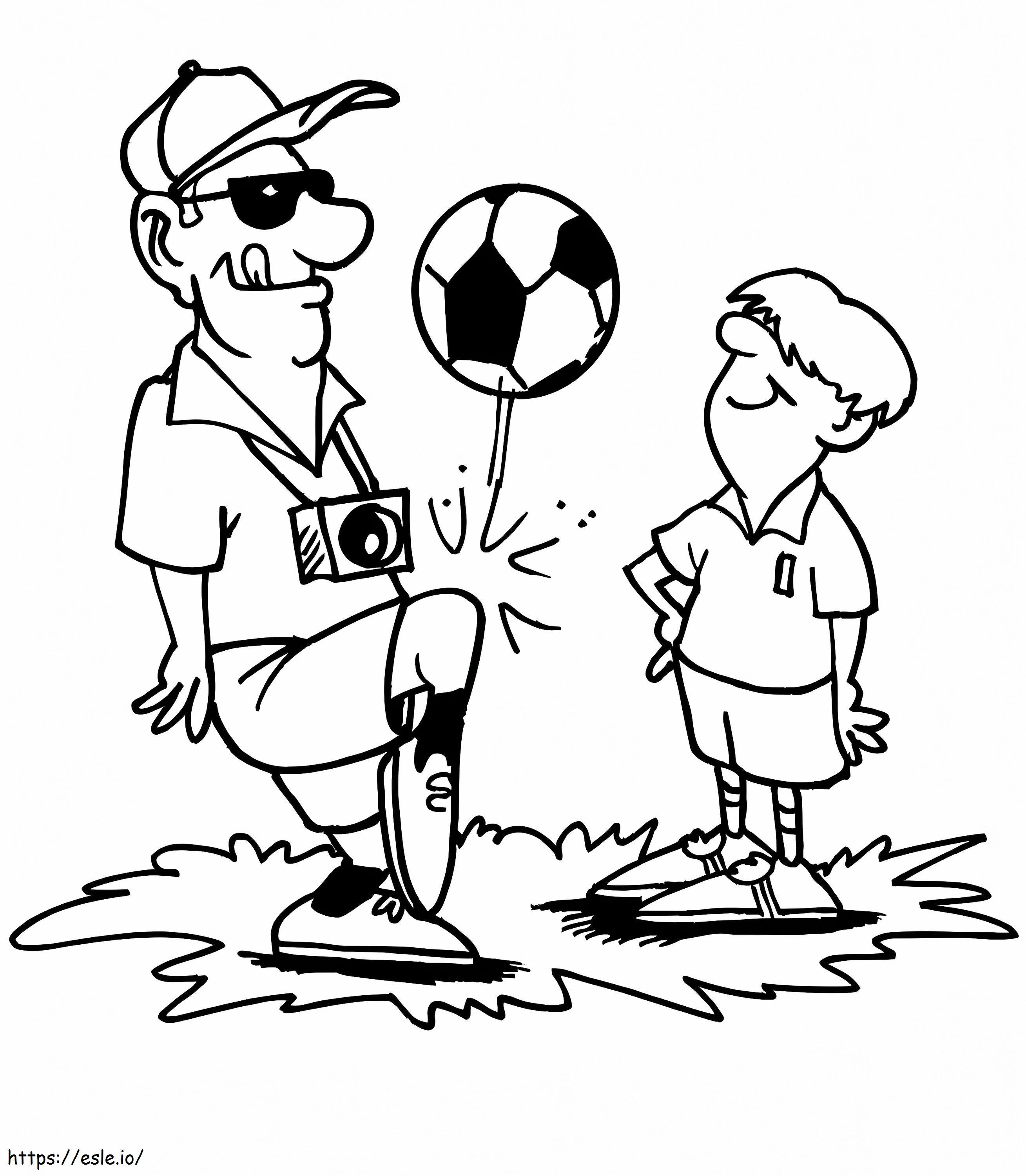 Dad Playing Soccer coloring page