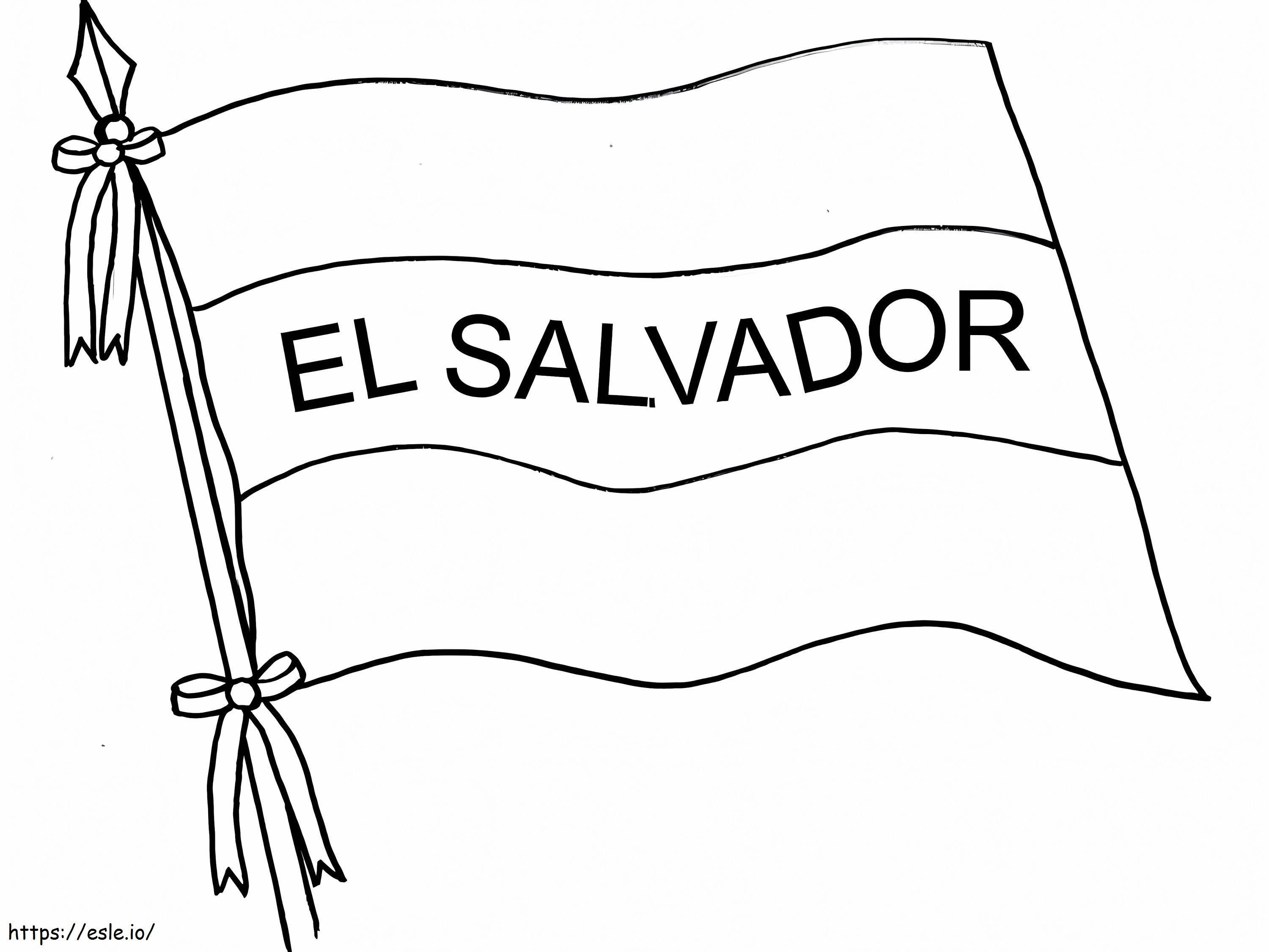 Bandera De El Salvador para colorear