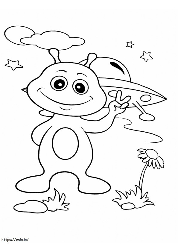 Aliens And UFOs coloring page