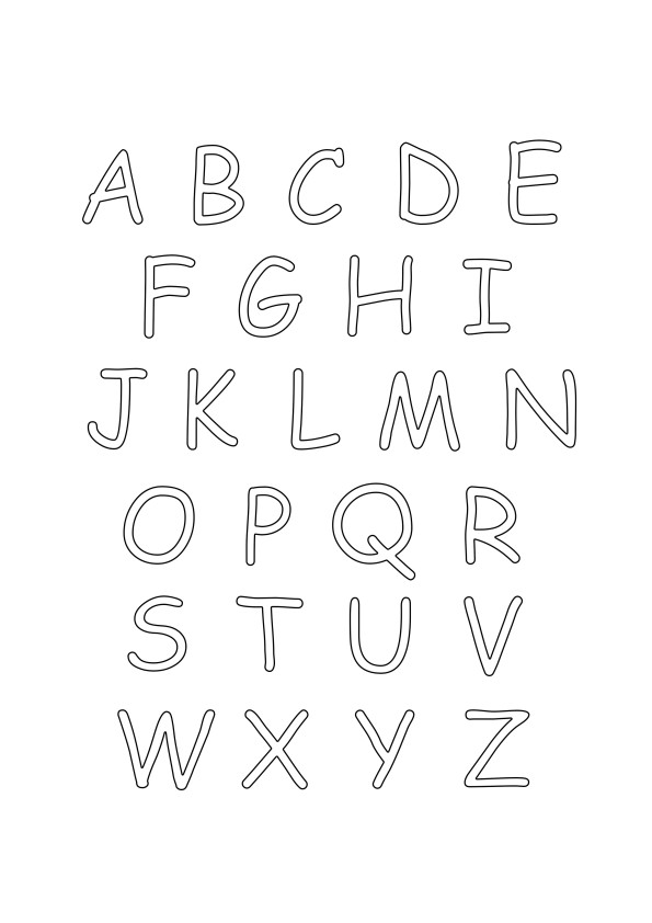 hoofdletters alfabet kleurplaat gratis afdrukken