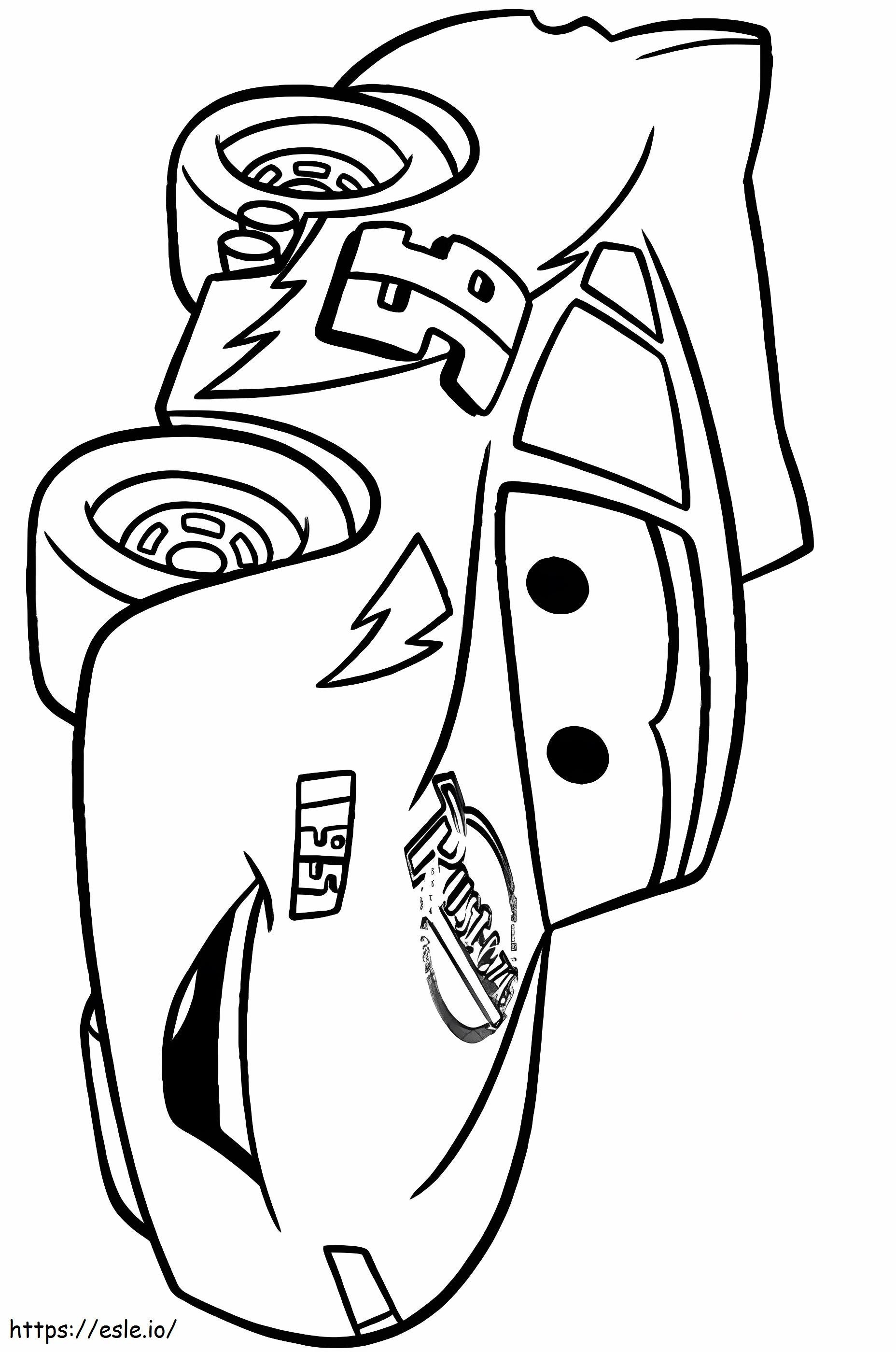Happy Lightning Mcqueen A4 coloring page
