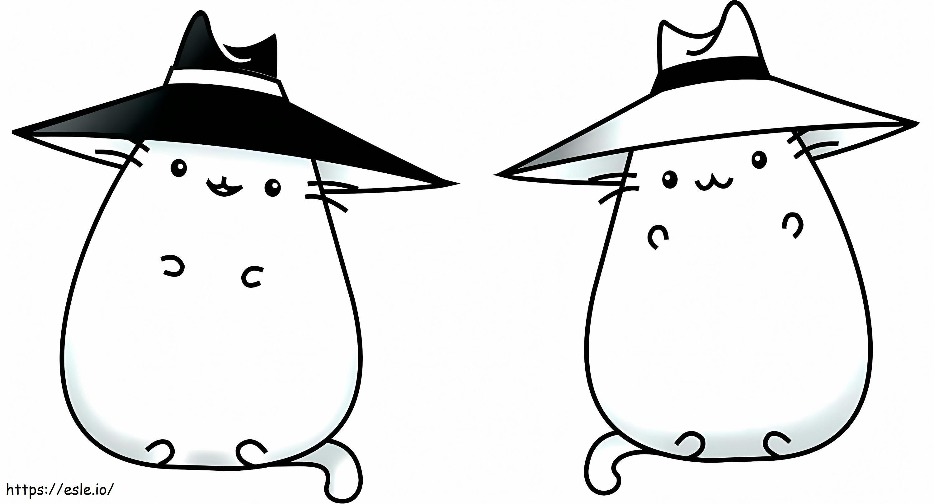 Pusheen Cat For The Cat Together With Print A The Cat Pusheen The Cat Black And White coloring page