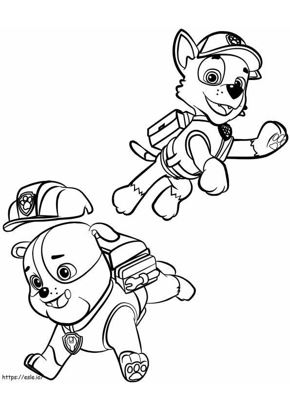 Rubble And Rocky A4 coloring page