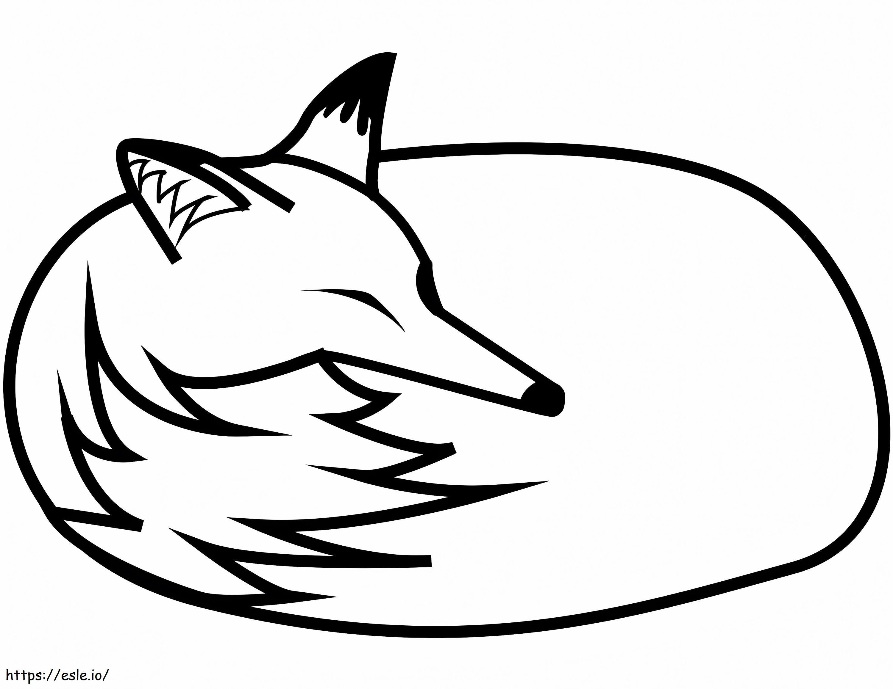 Vulpea adormită de colorat