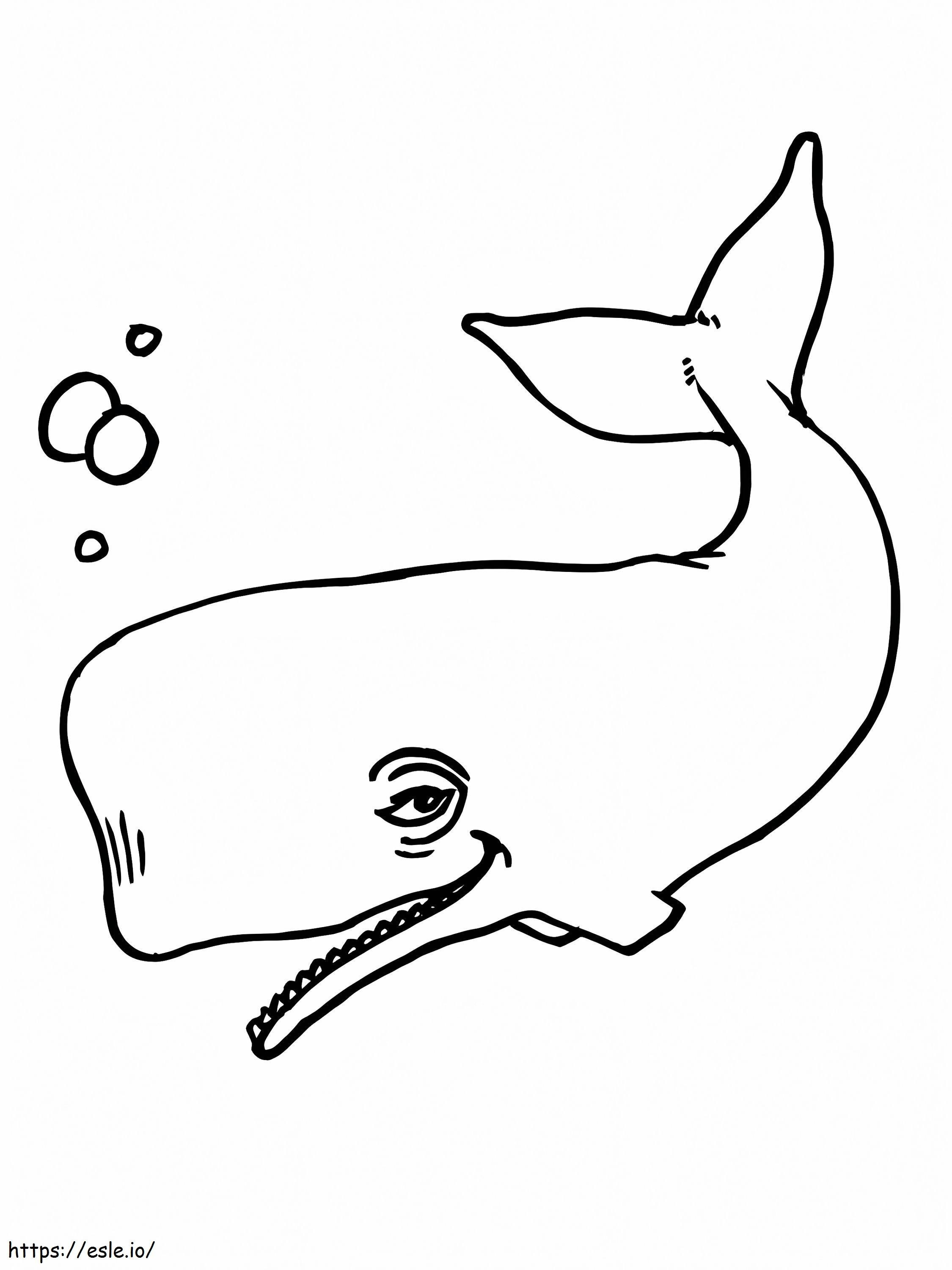 baleia engraçada para colorir