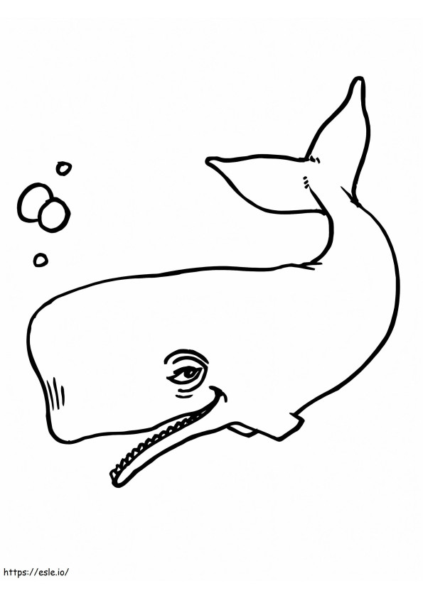 Śmieszny wieloryb kolorowanka