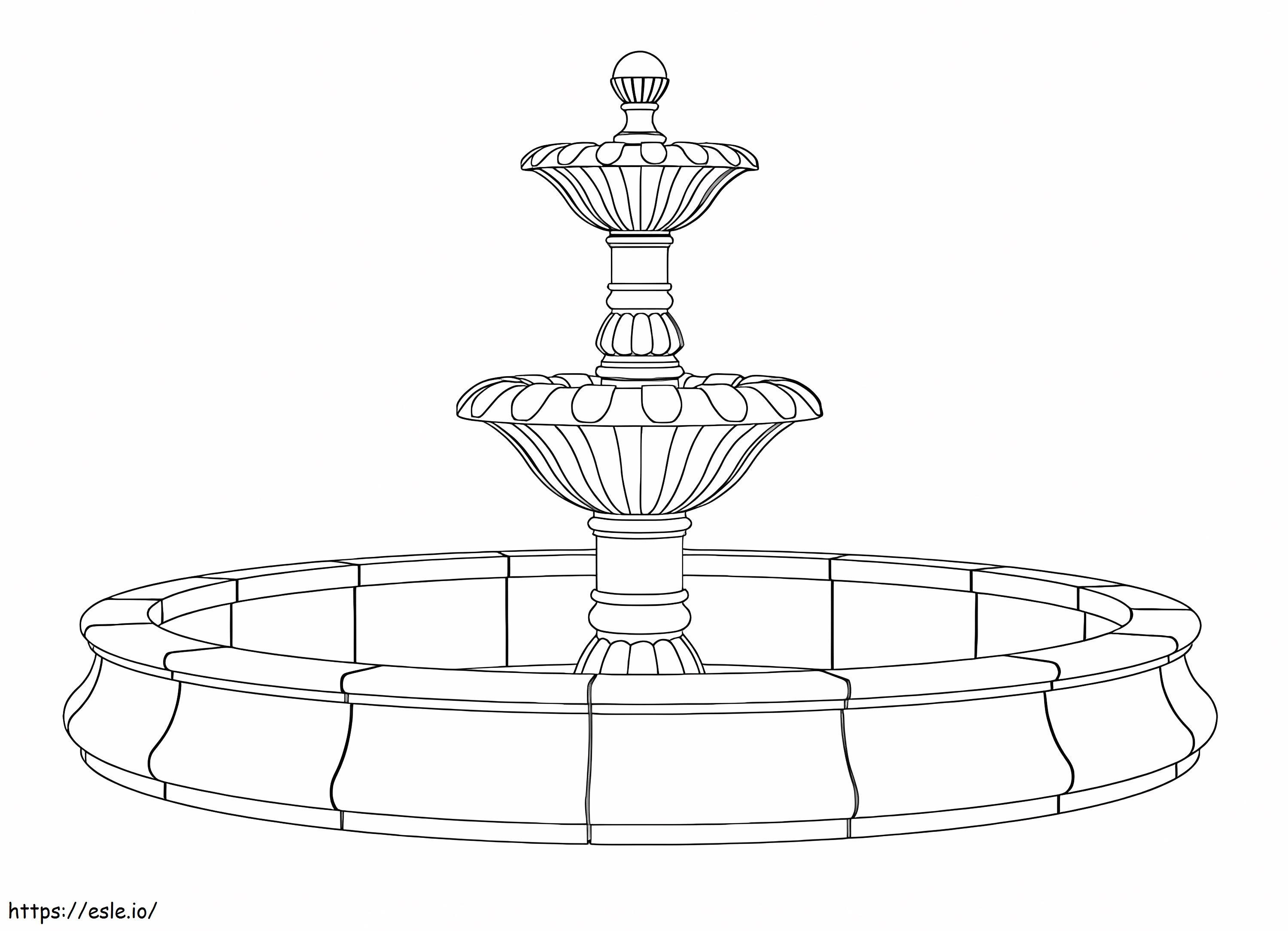 Printable Fountain coloring page