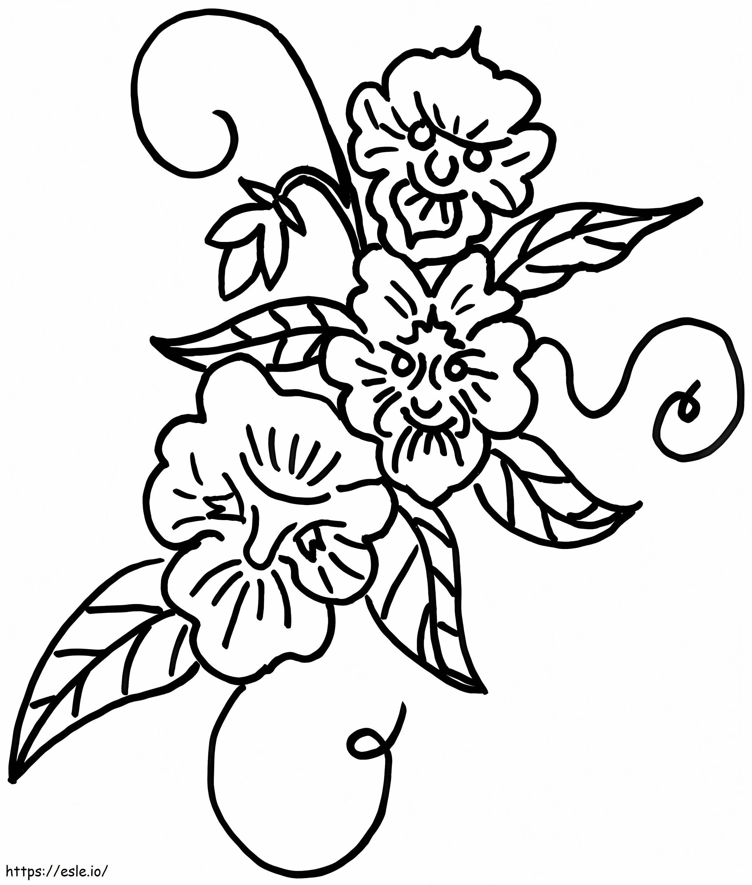 Coloriage fleur de violettes 2 à imprimer dessin