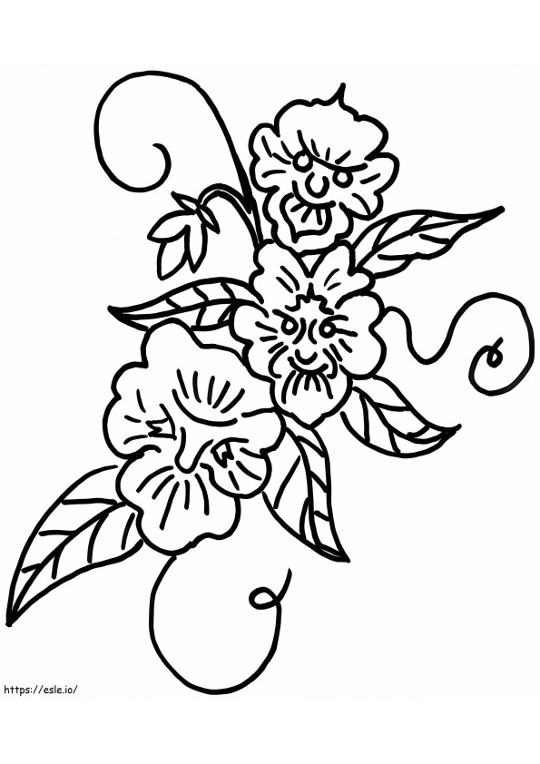 Flower Of Violets 2 coloring page