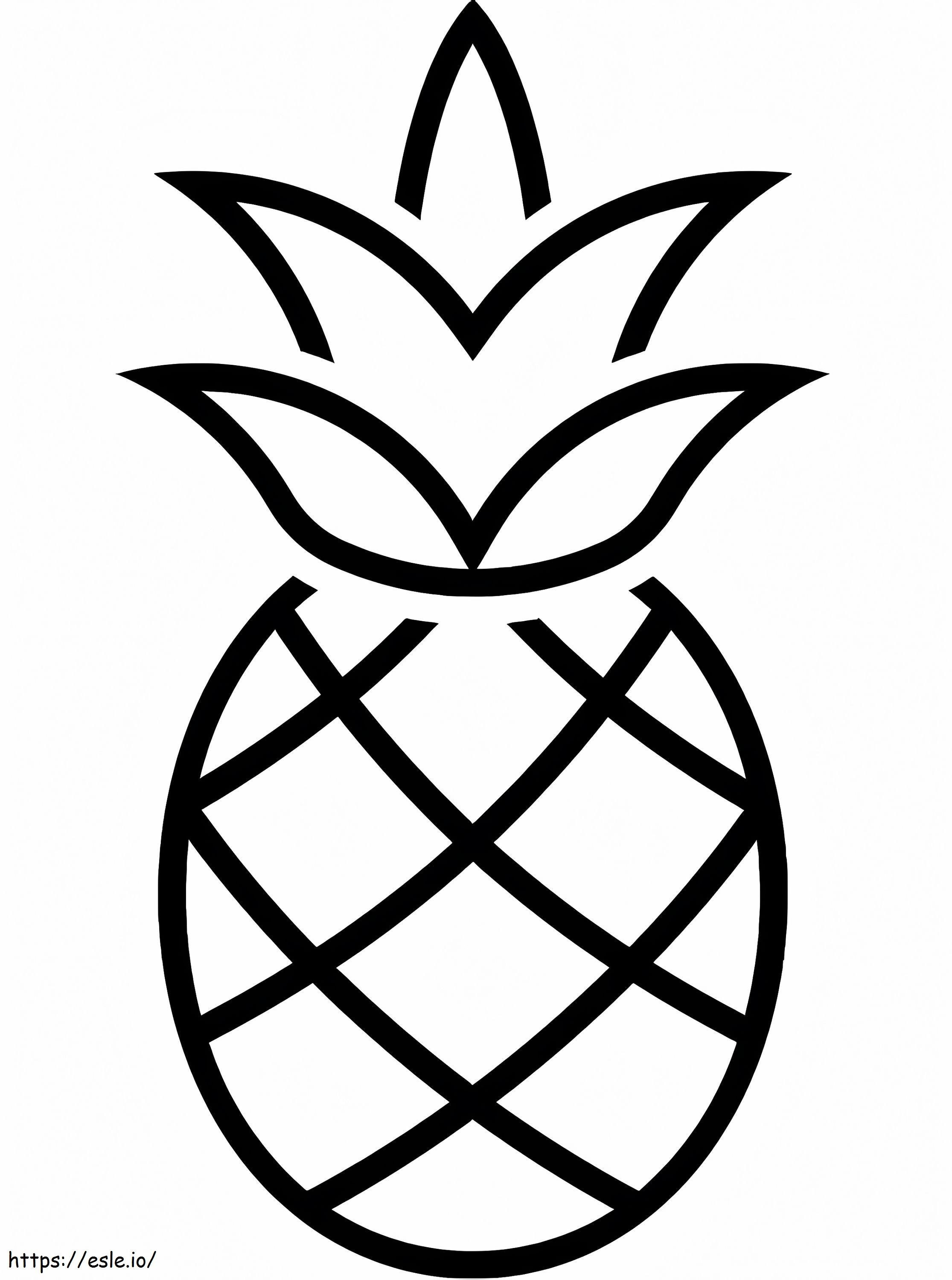 パイナップルのシンボル ぬりえ - 塗り絵