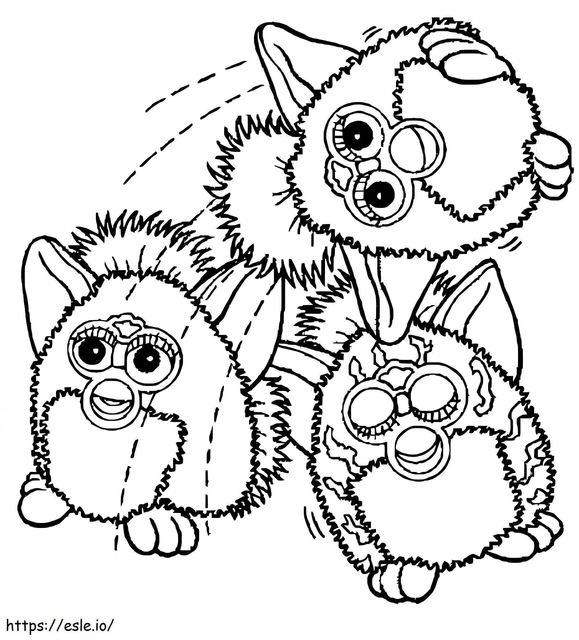 Coloriage Furby drôle à imprimer dessin