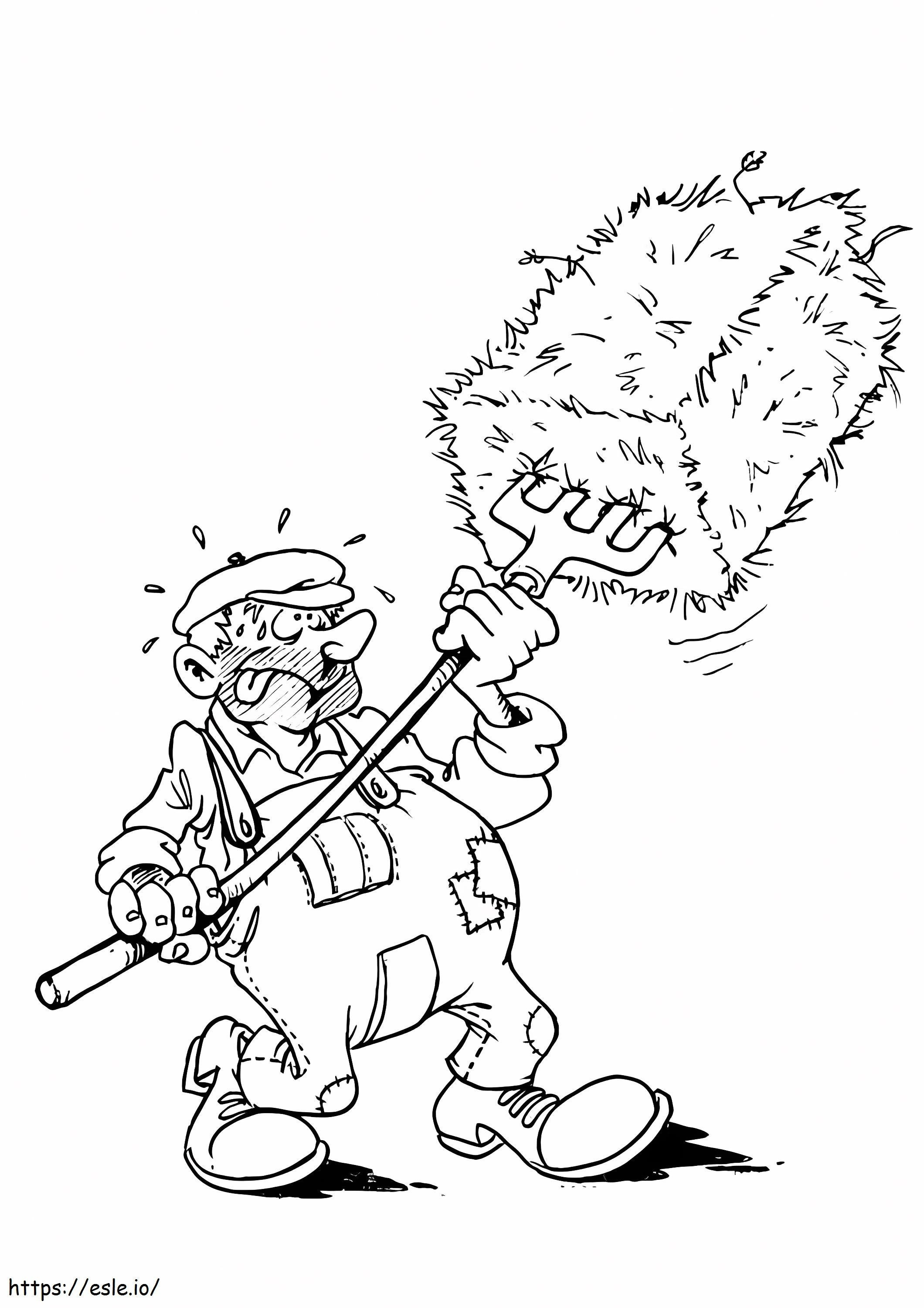 Funny Farmer coloring page