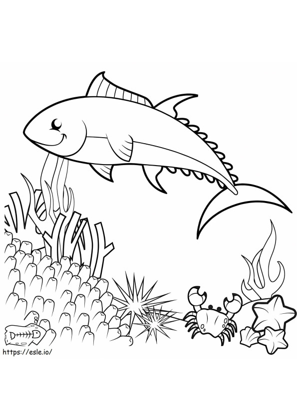 Kreskówka tuńczyka kolorowanka