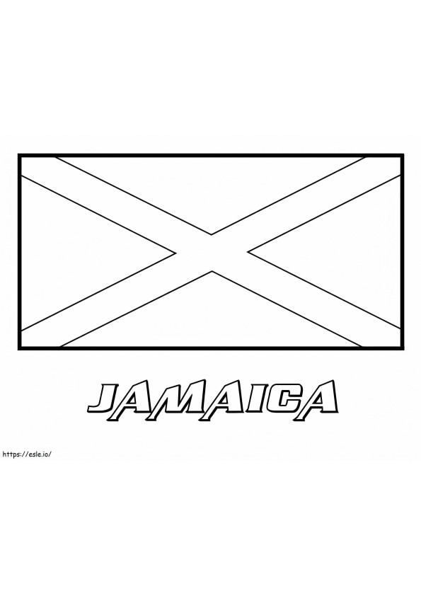Coloriage Drapeau Jamaïque à imprimer dessin