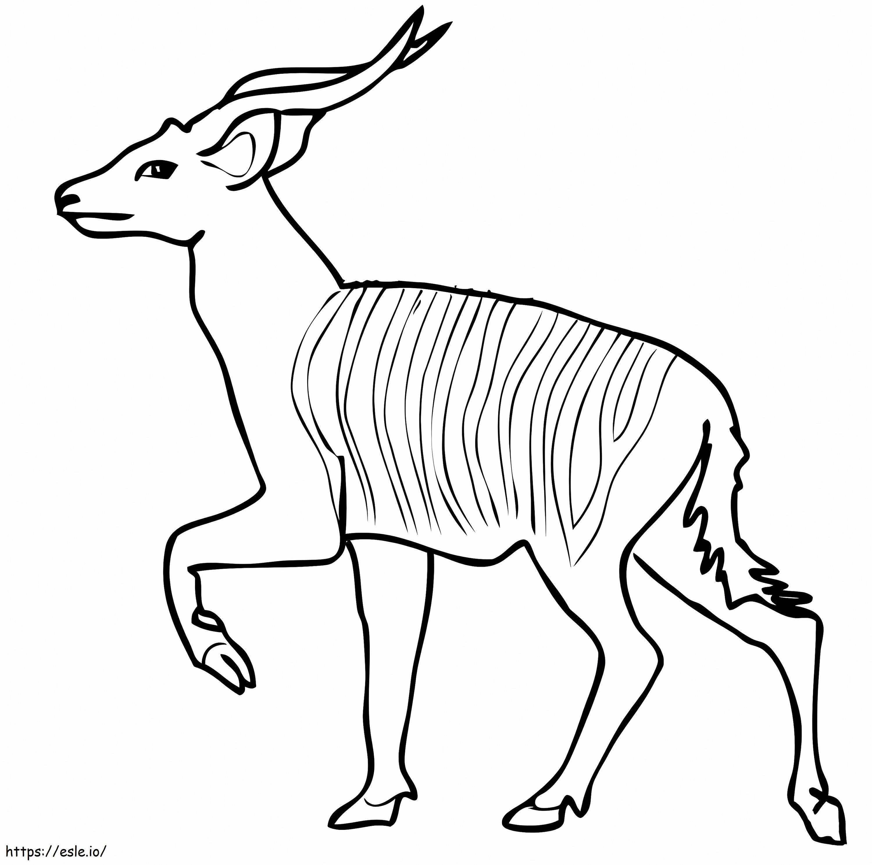Coloriage Bongo d'antilope de forêt africaine à imprimer dessin