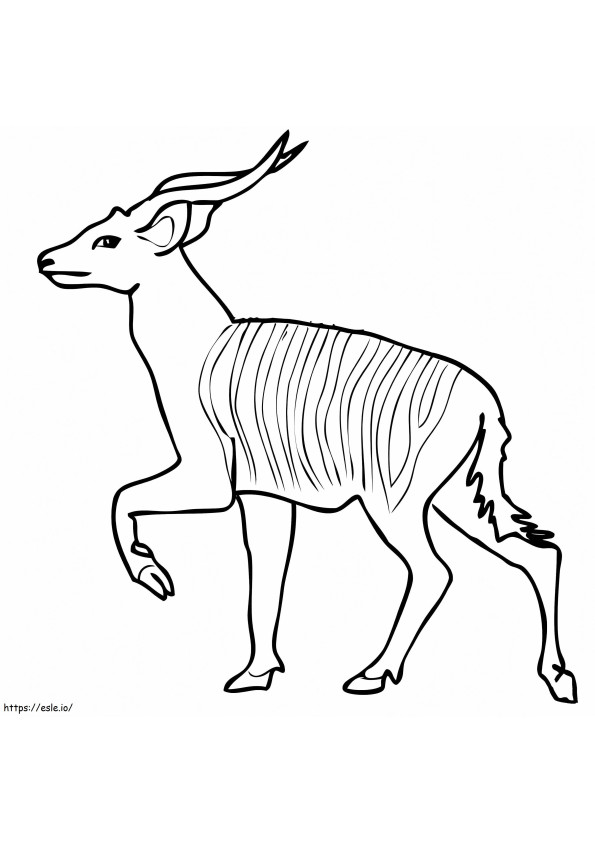 Antelope Bongo da Floresta Africana para colorir