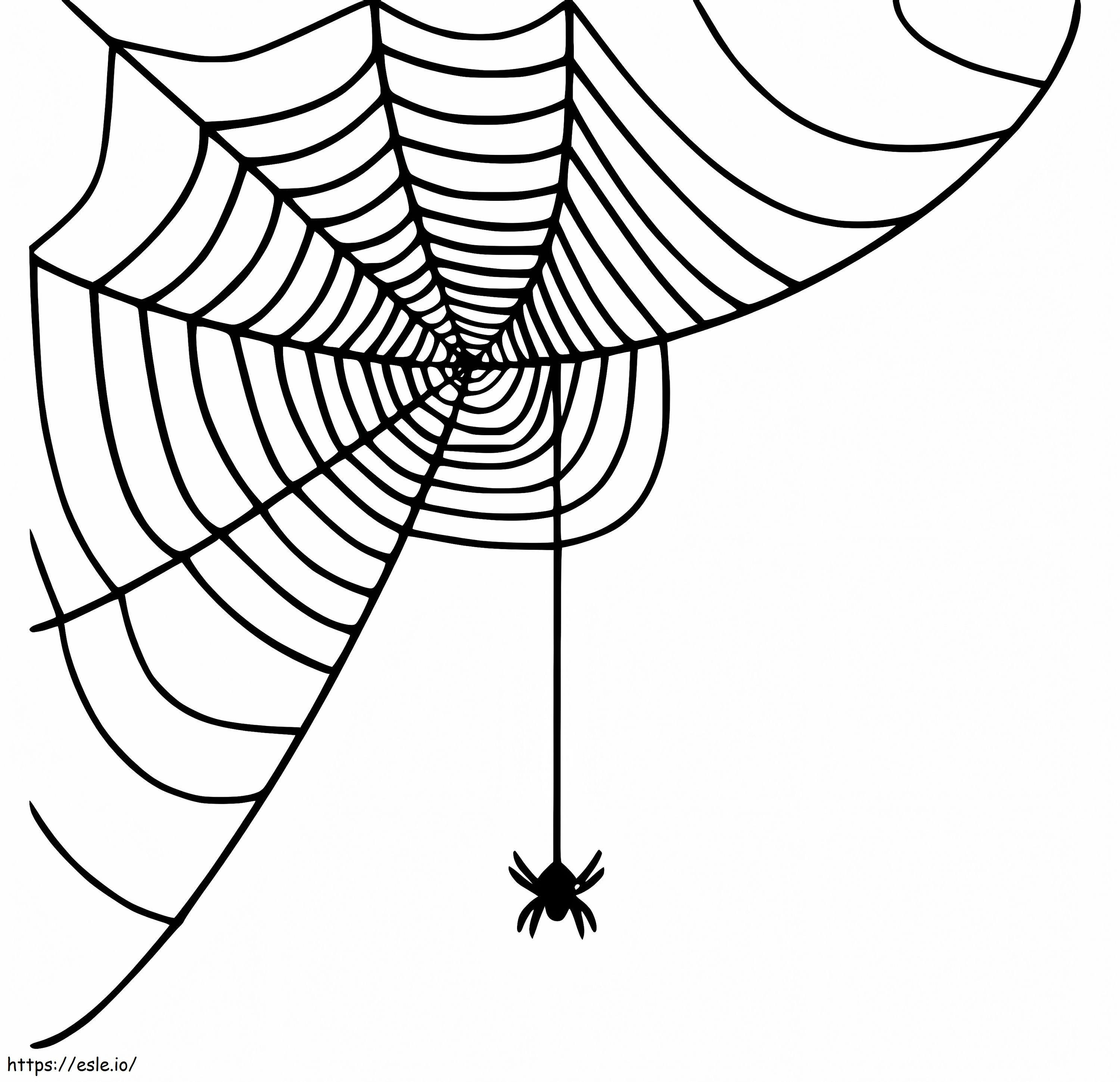Coloriage Araignée avec toile d'araignée 1 à imprimer dessin