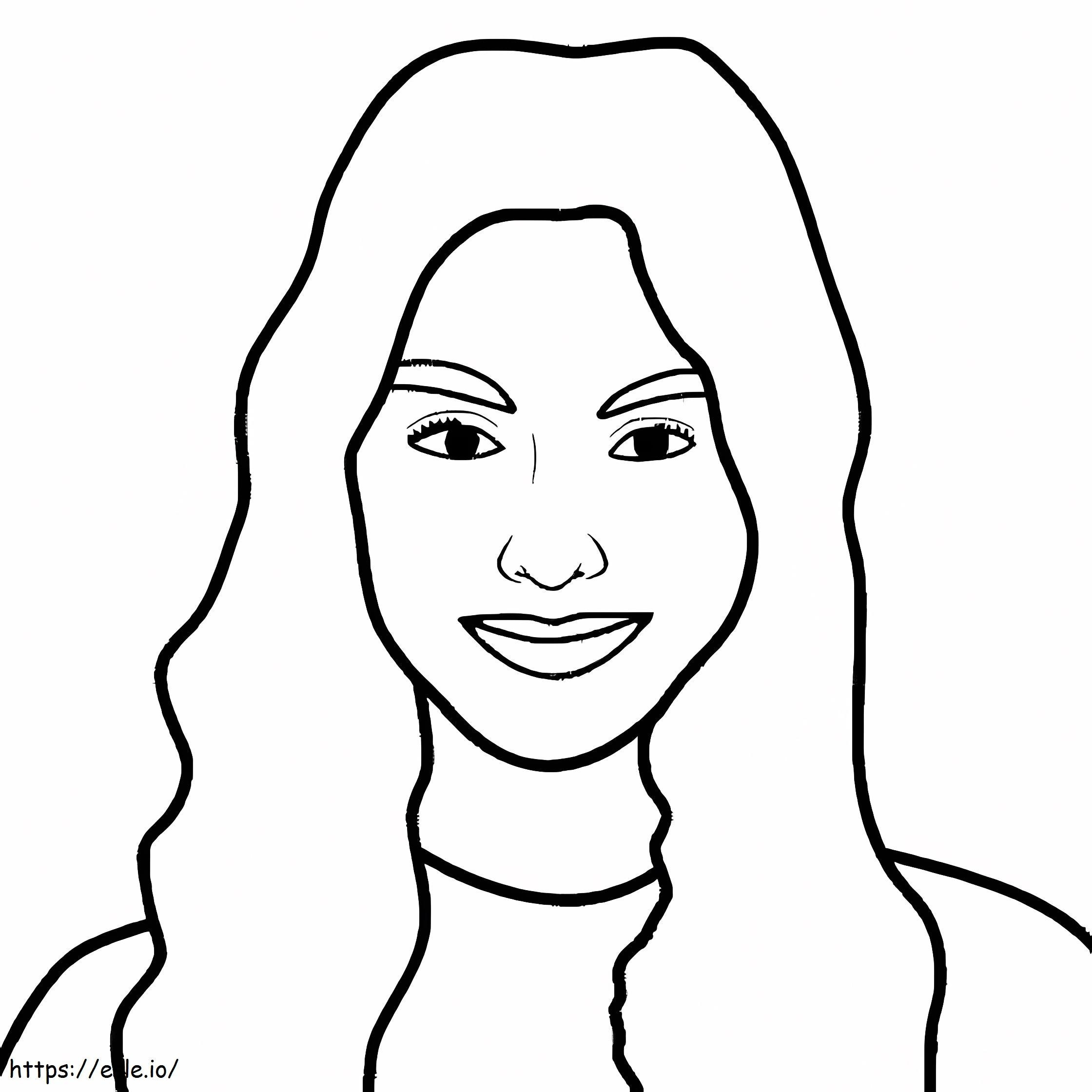 Coloriage Olivia Rodrigo souriante à imprimer dessin