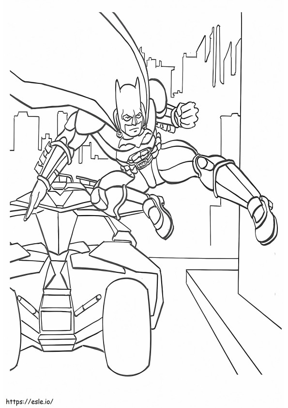 Coloriage Batman en action à imprimer dessin