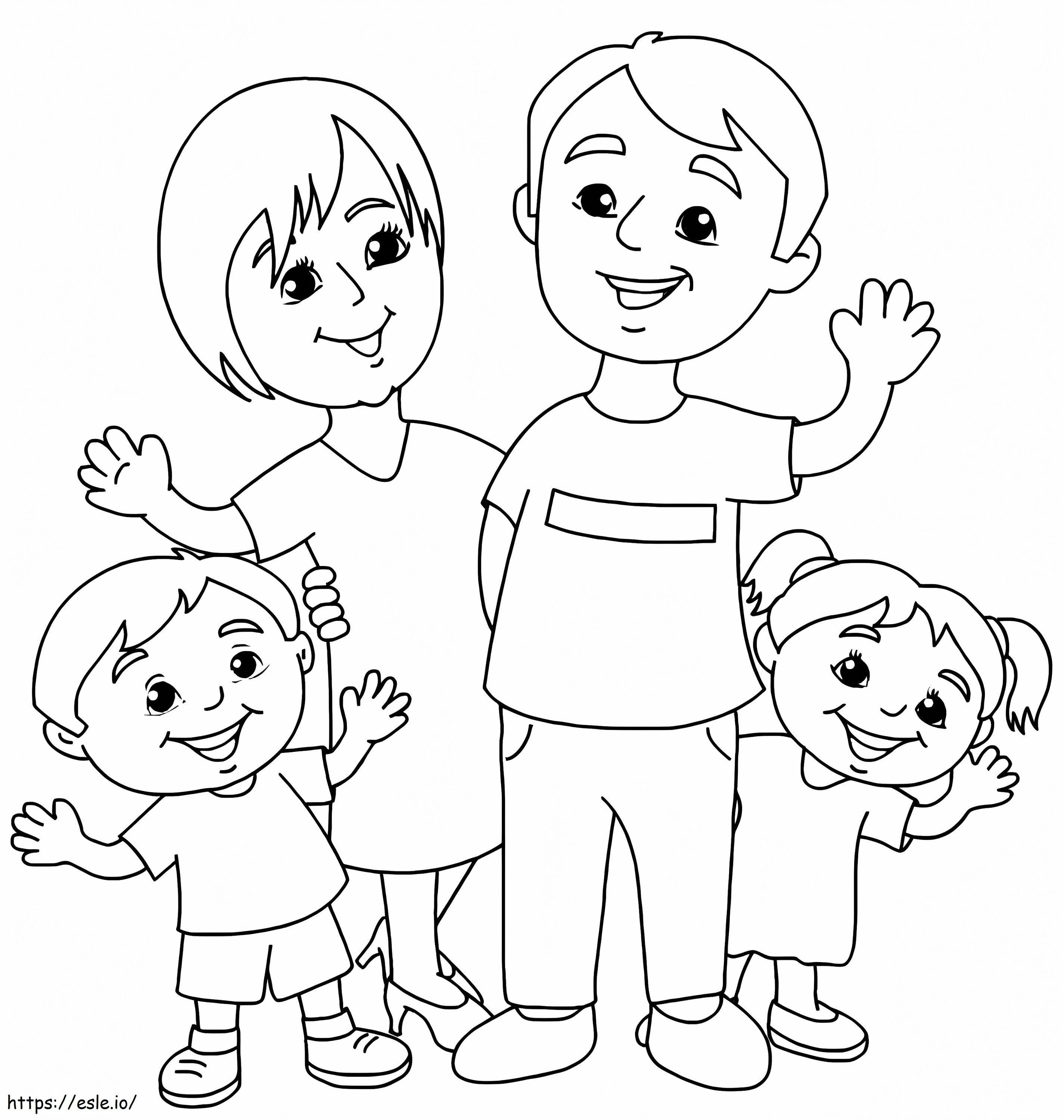 Printable Happy Family Day de colorat