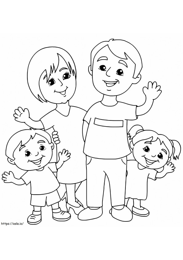 Printable Happy Family Day coloring page